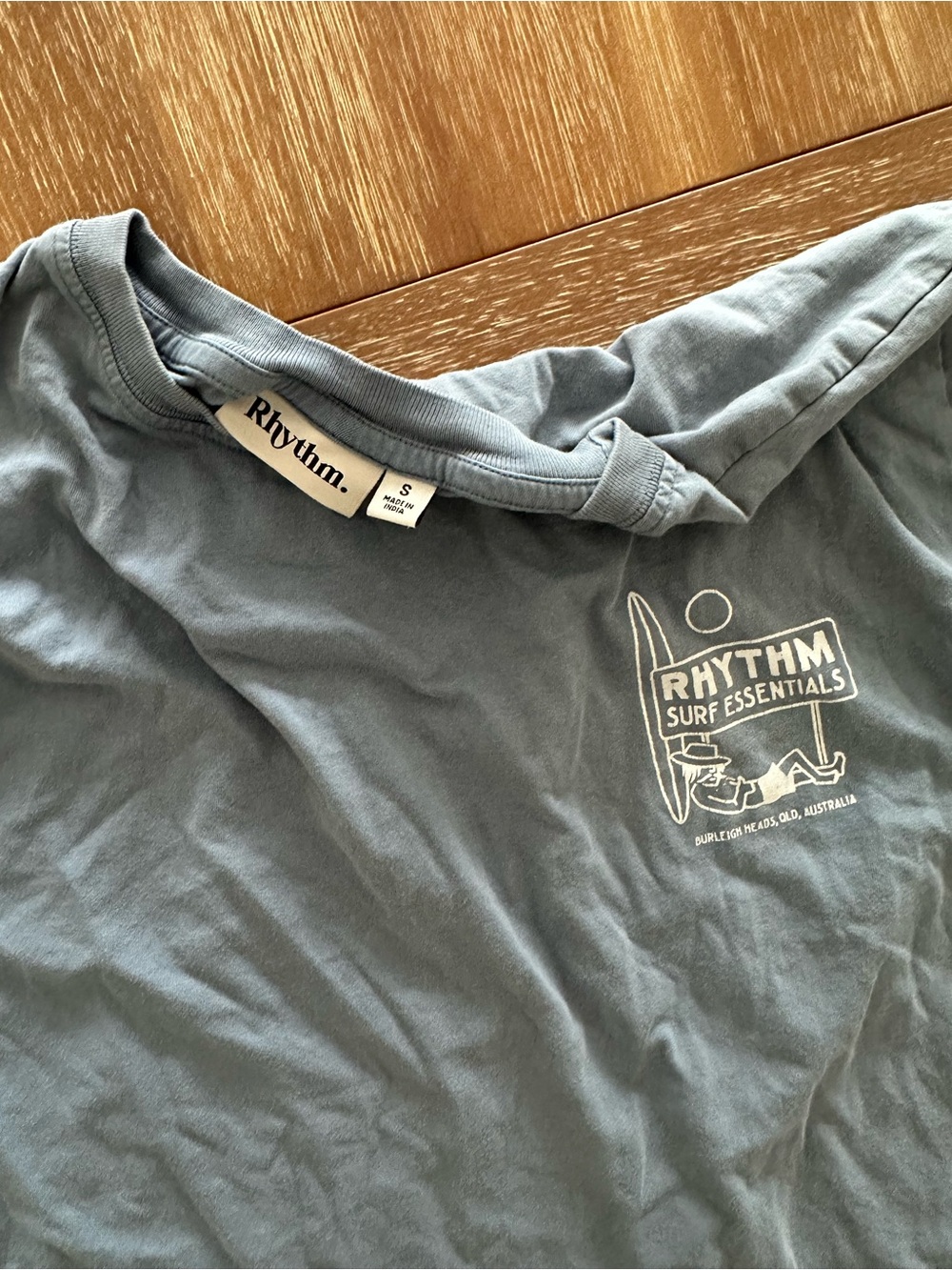 Rhythm. Surf Essentials Blue Graphic Crewneck T-Shirt - Picture 3 of 5